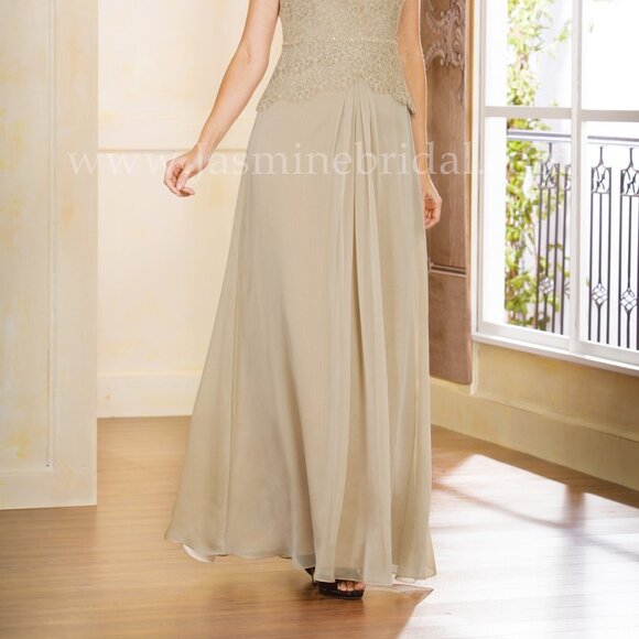 Jade by Jasmine Silver J175069 Mother Bride Dress Lace Designer Size US 14 NWT - Picture 8 of 8